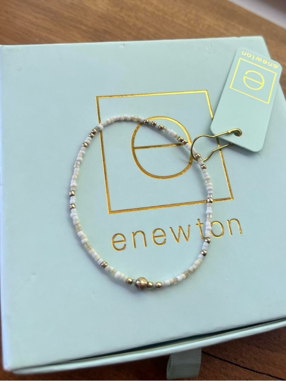 Enewton Hope Unwritten White Beaded Bracelet with Gold Accents
